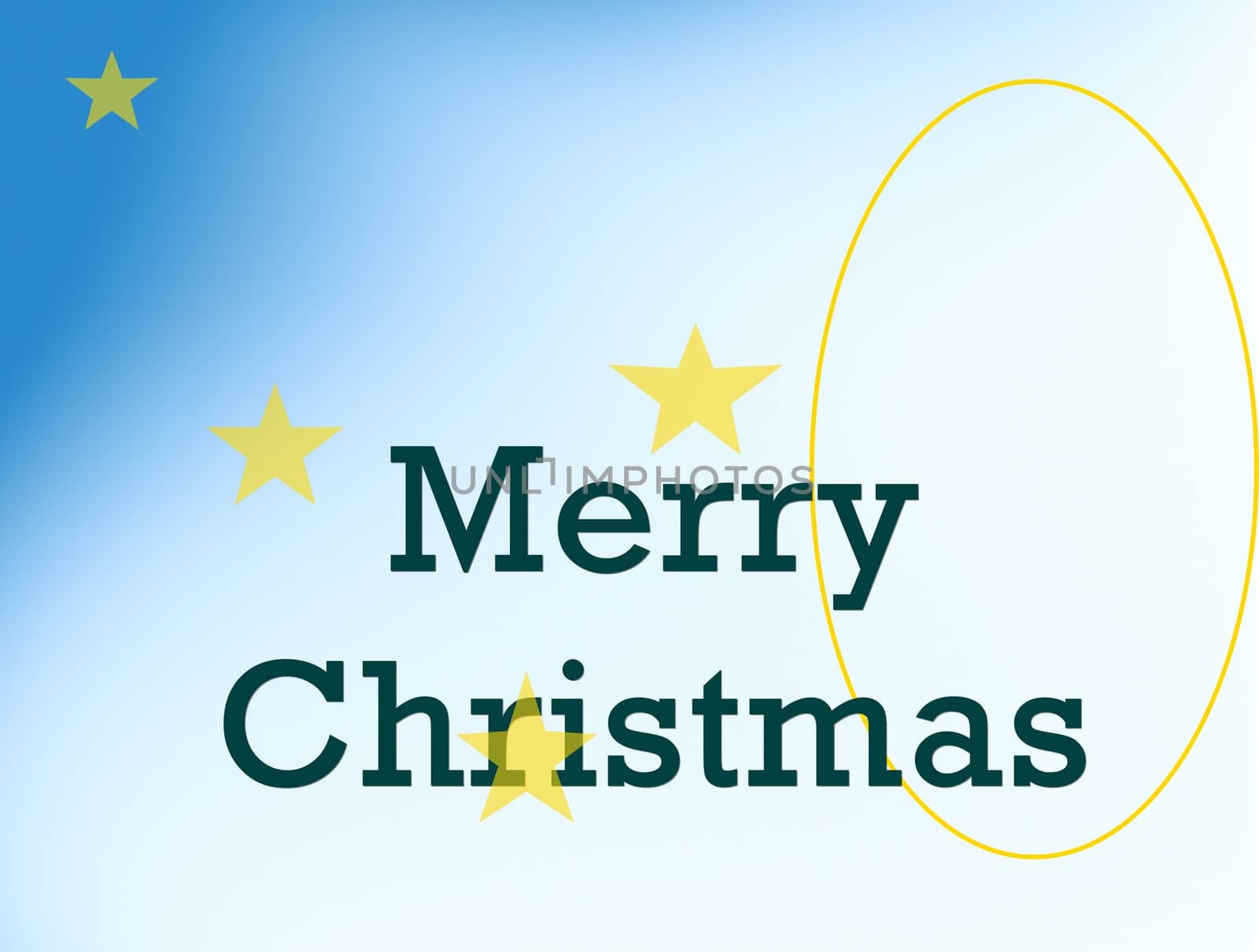 Merry Christmas card on blue white gradient background by nehru