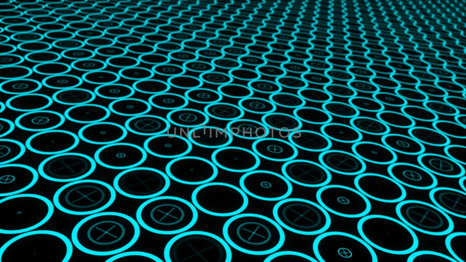 Moving technologic circles. Animation of seamless loop
