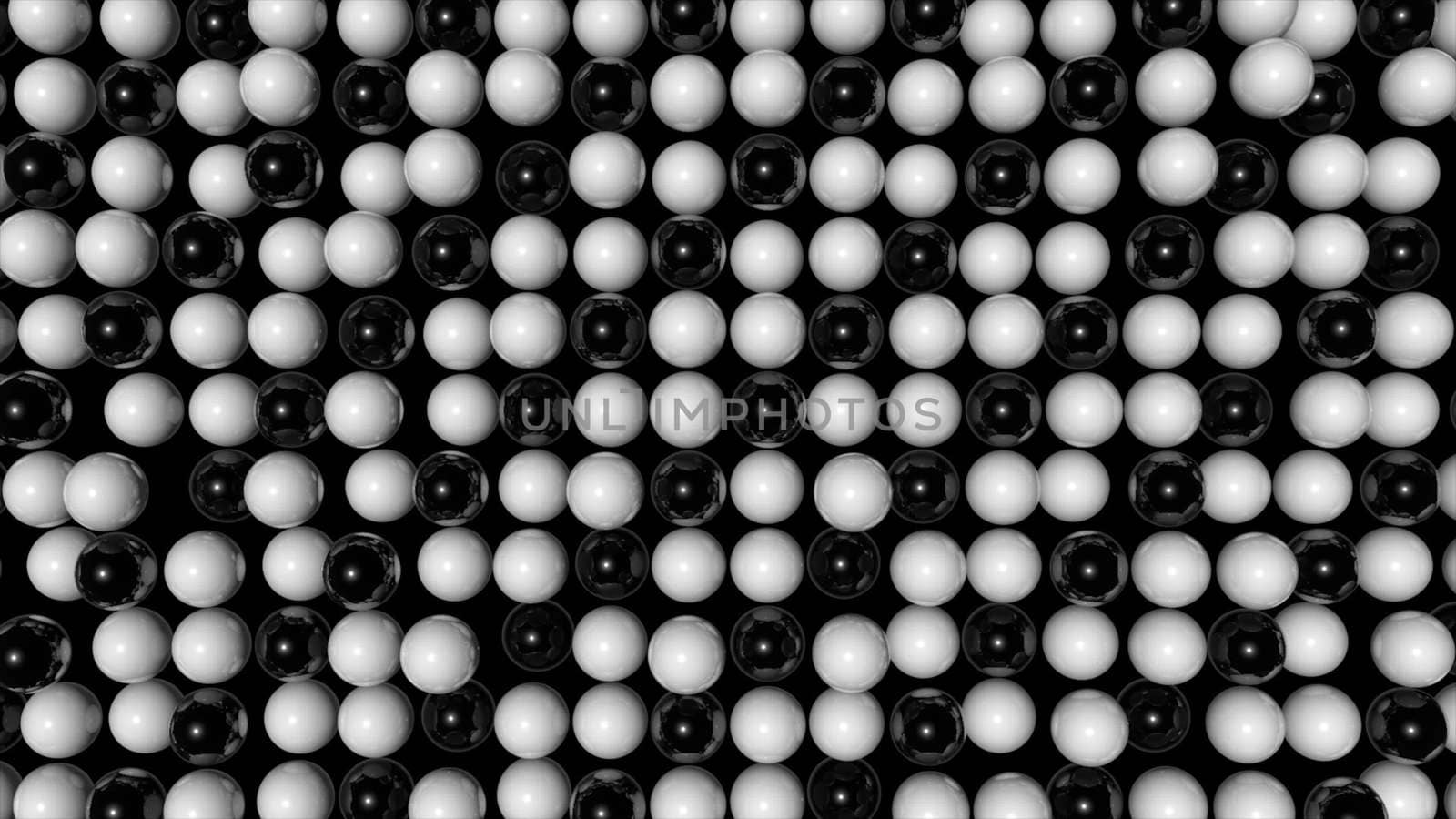 Abstract random animated background with black and white spheres by nolimit046
