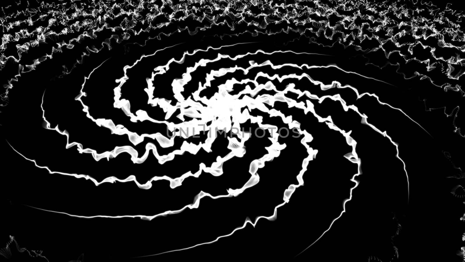 Spiral Abstract background with particles. Seamless loop
