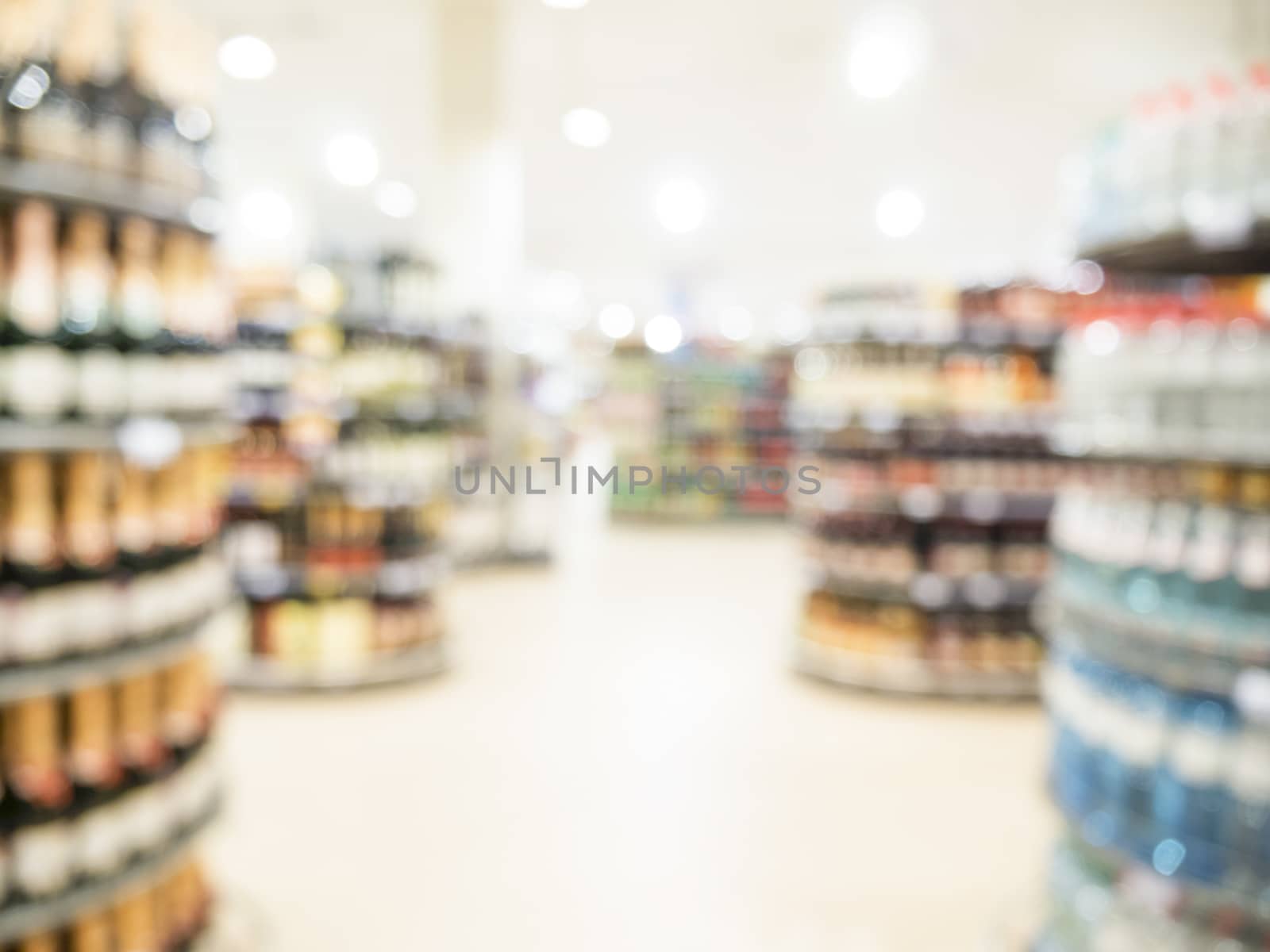 Abstract blurred supermarket for background, urban lifestyle concept