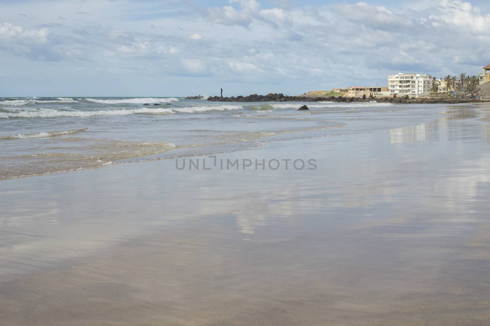A beautiful beach along the shores of the Atlantic ocean in Dakar, Senegal