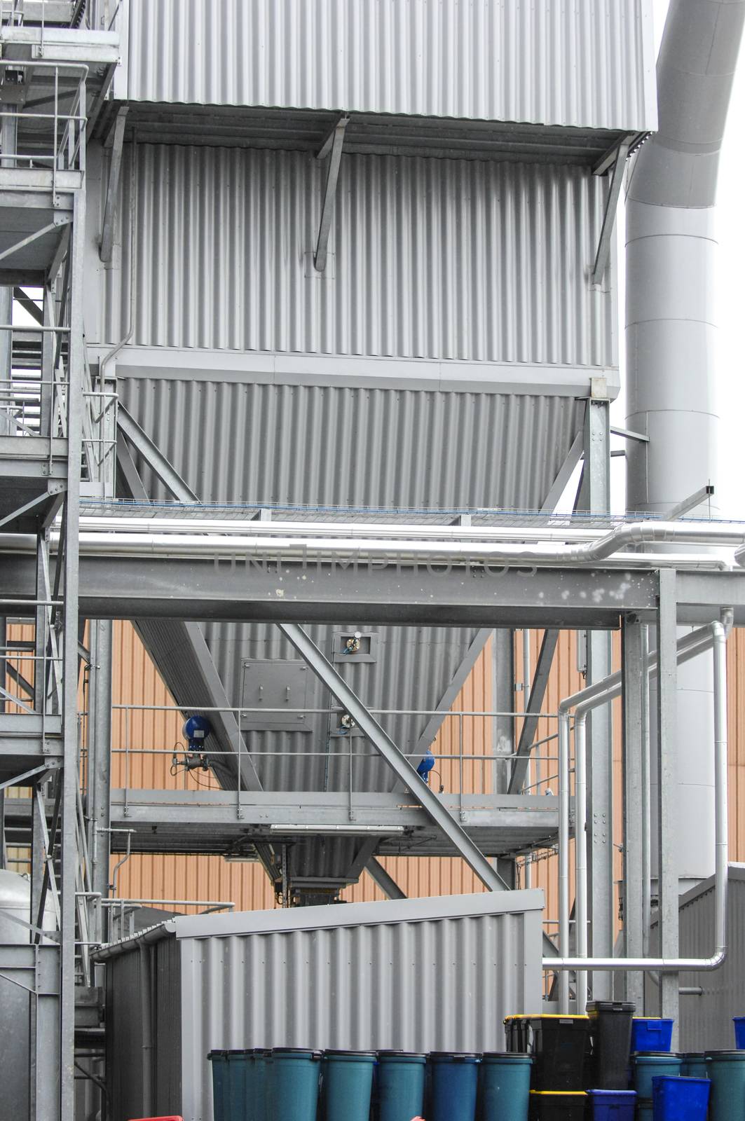 Storage tanks, chemical storage areas, waste recycling