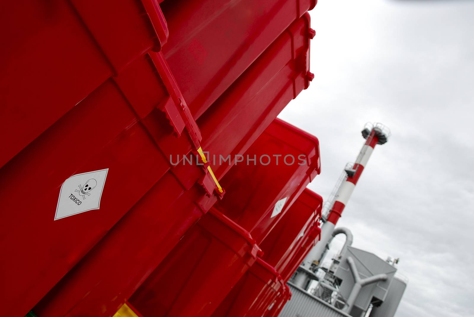 Storage tanks, chemical storage areas, waste recycling