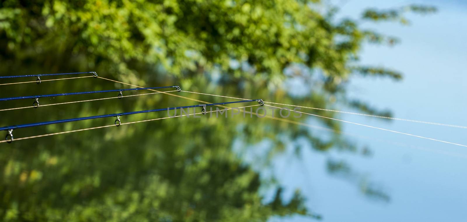 Fishing rod in the lake, waiting for the key, France