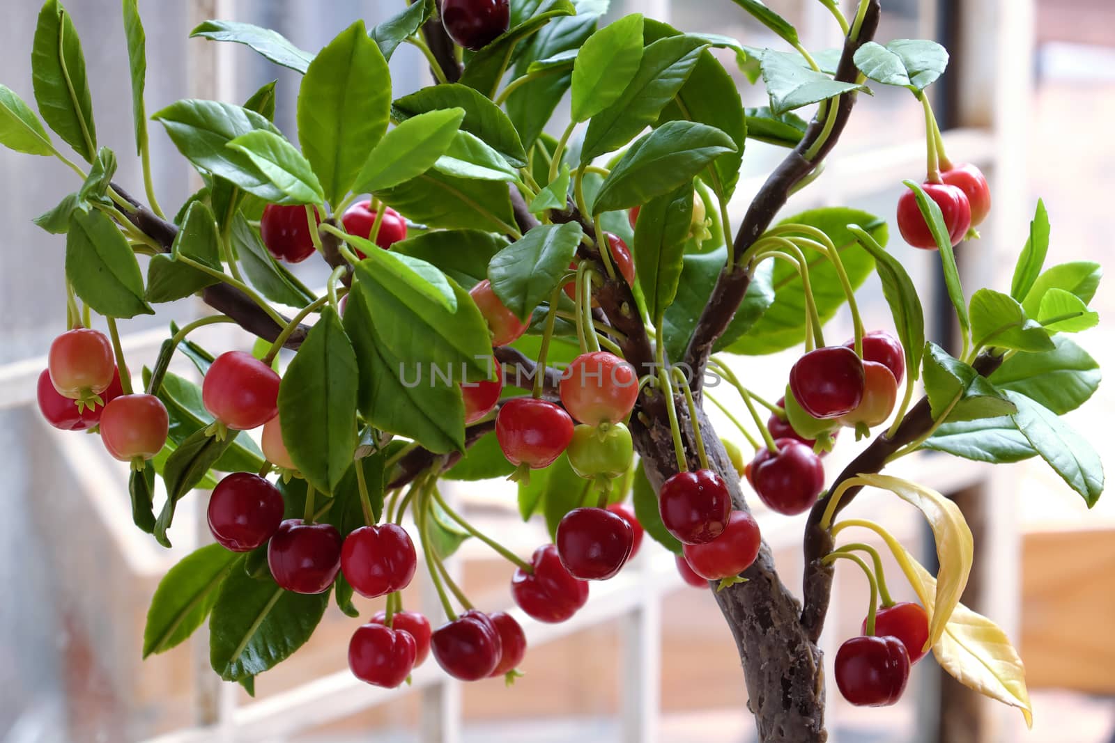 Cherry tree from clay, handmade bonsai by xuanhuongho