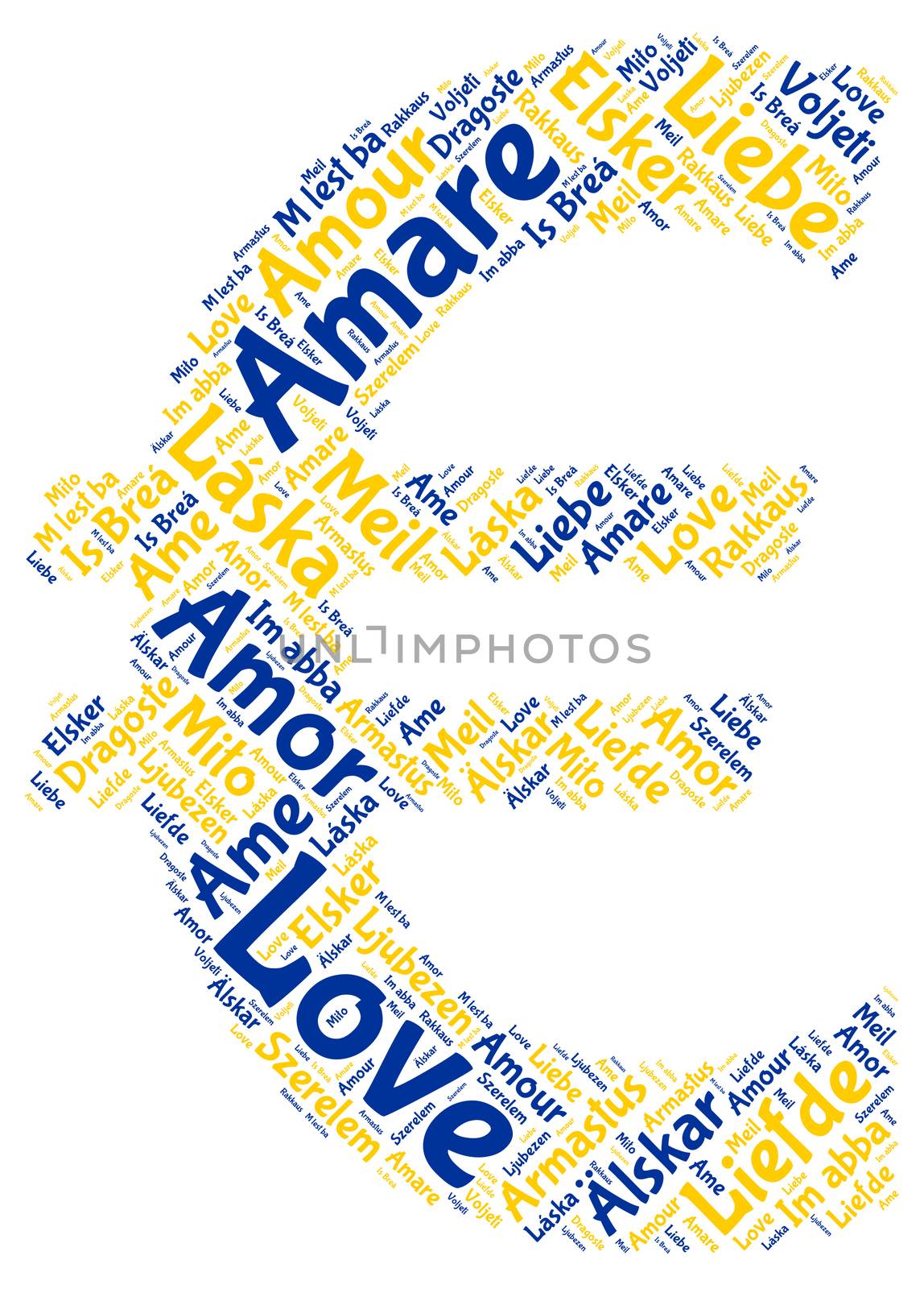 A word cloud with Love in all the European Union Languages