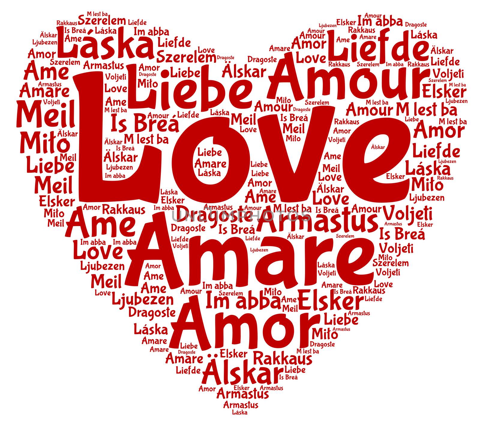 A word cloud with Love in all the European Union Languages