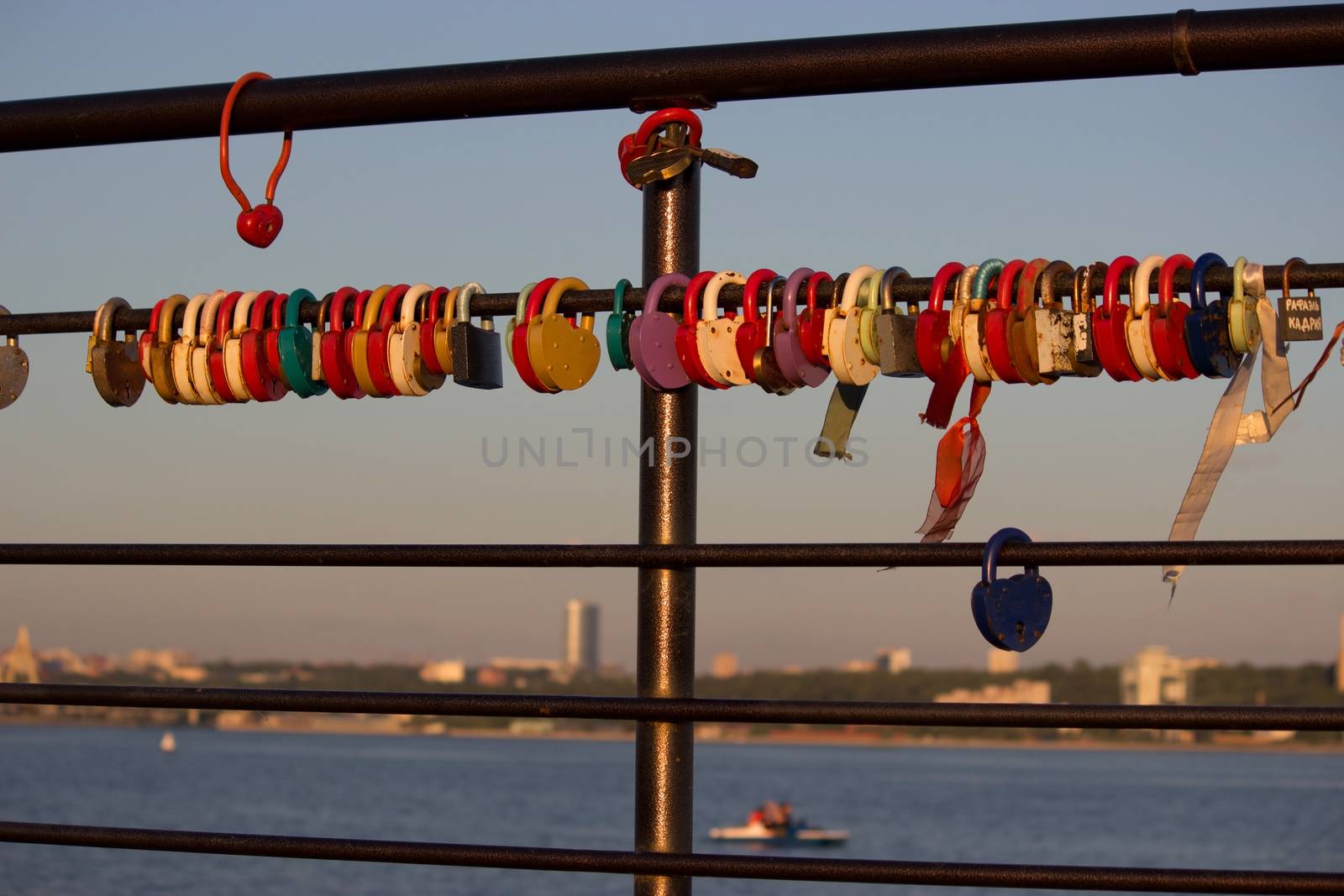 colorful vibrant vivid bright heart shaped locks