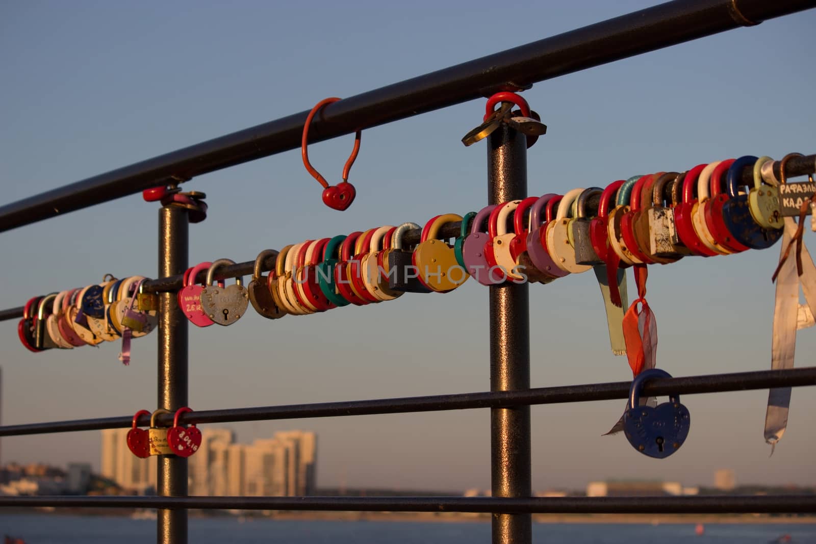 colorful vibrant vivid bright heart shaped locks