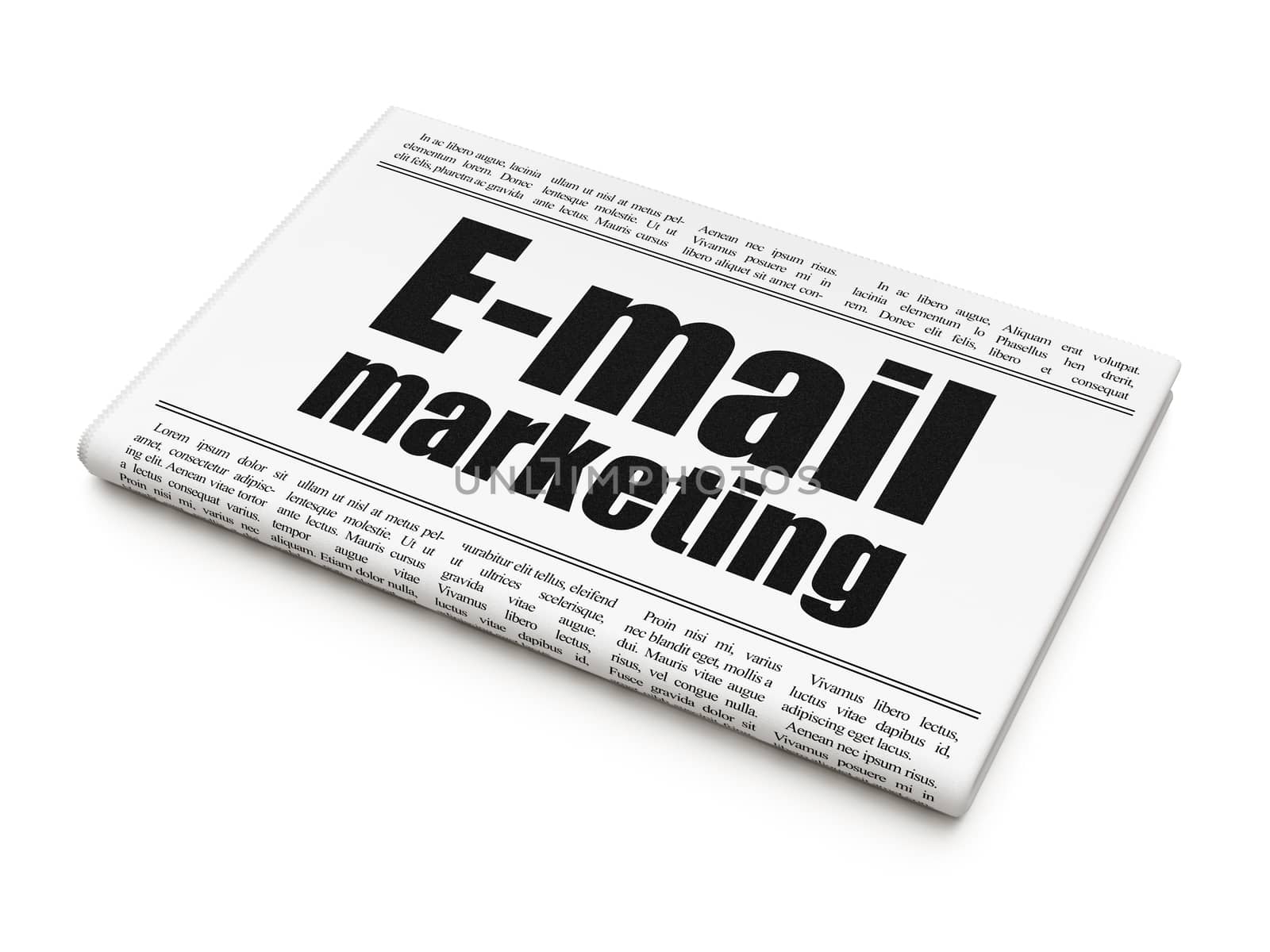Advertising concept: newspaper headline E-mail Marketing by maxkabakov