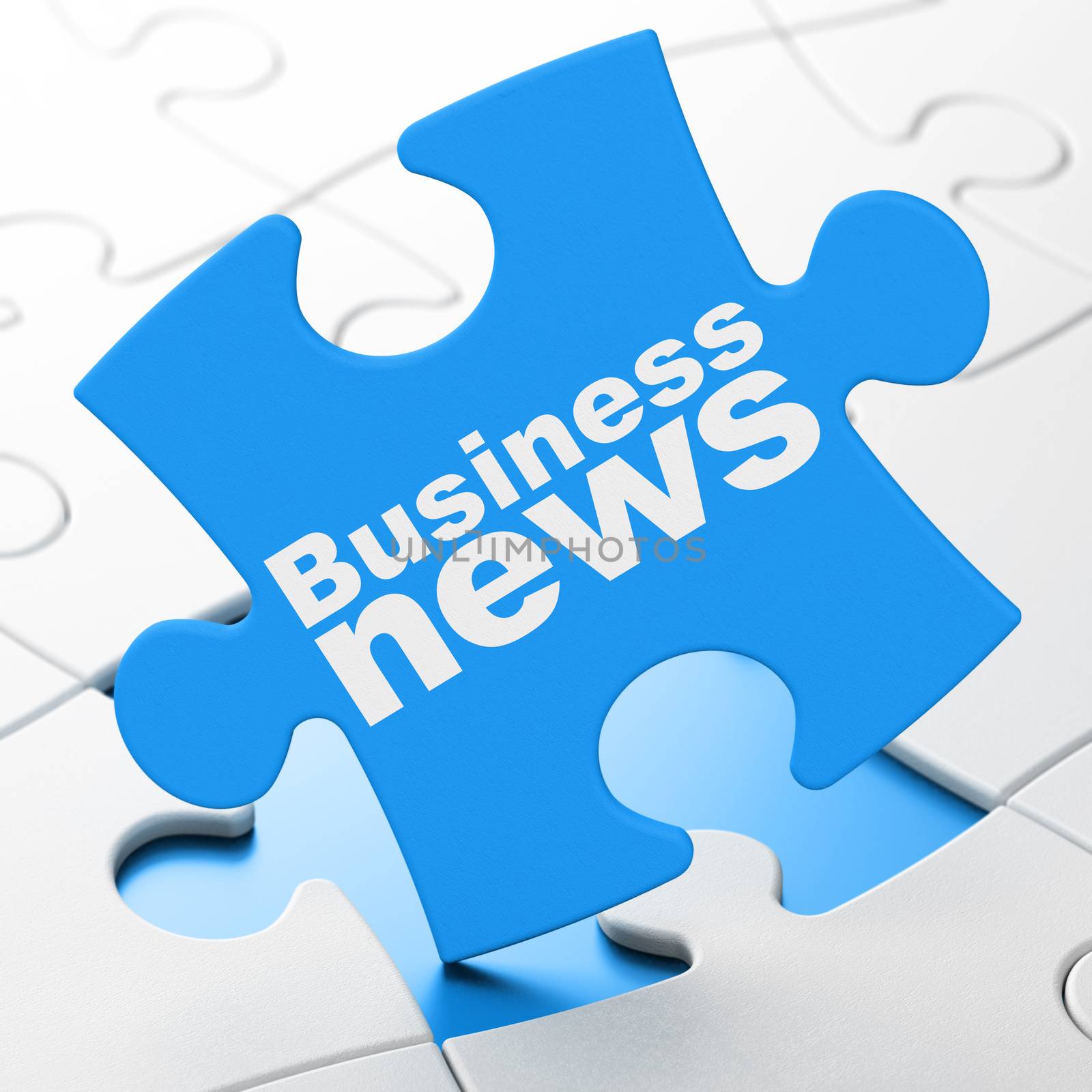 News concept: Business News on puzzle background by maxkabakov