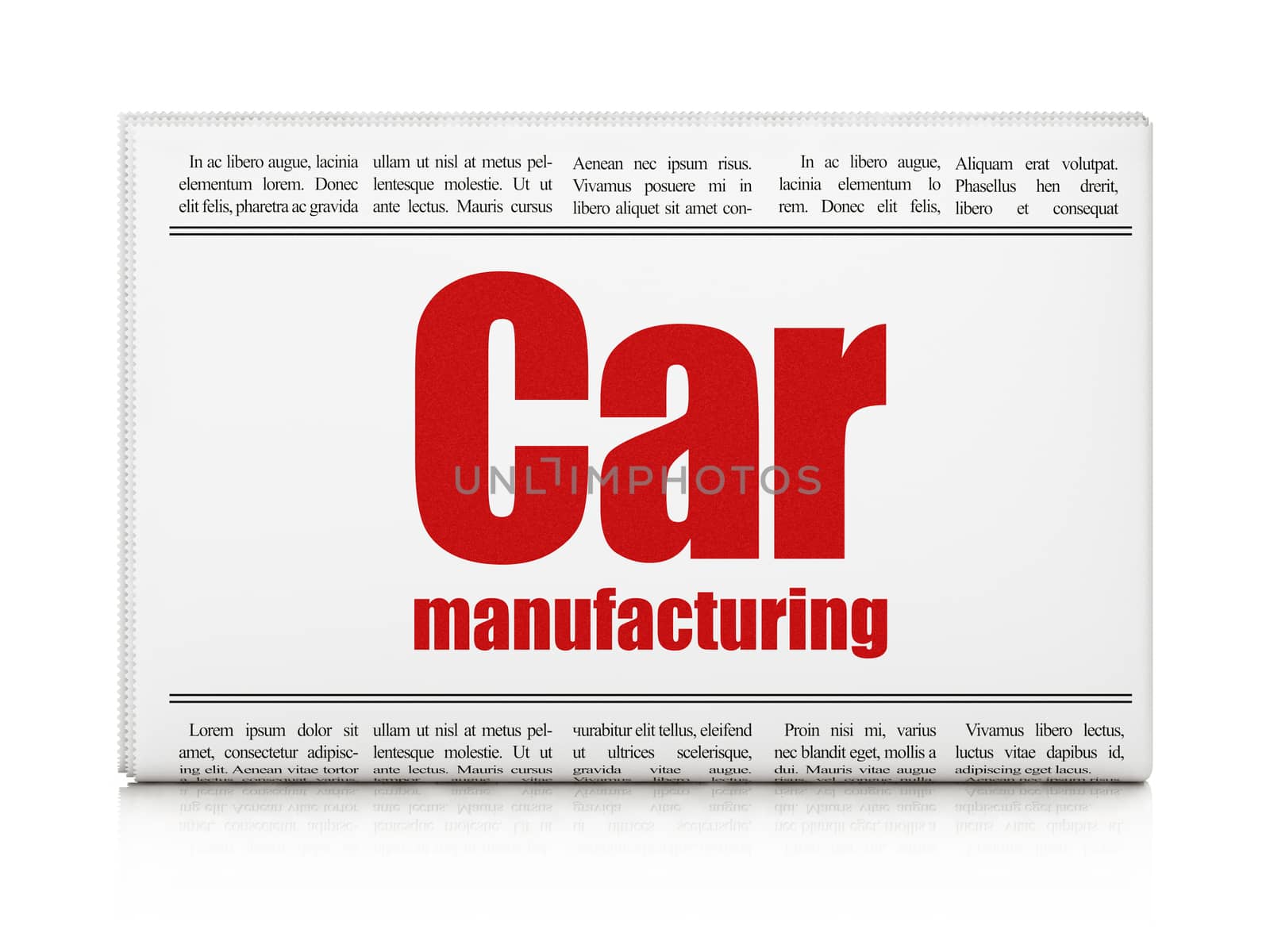 Manufacuring concept: newspaper headline Car Manufacturing by maxkabakov