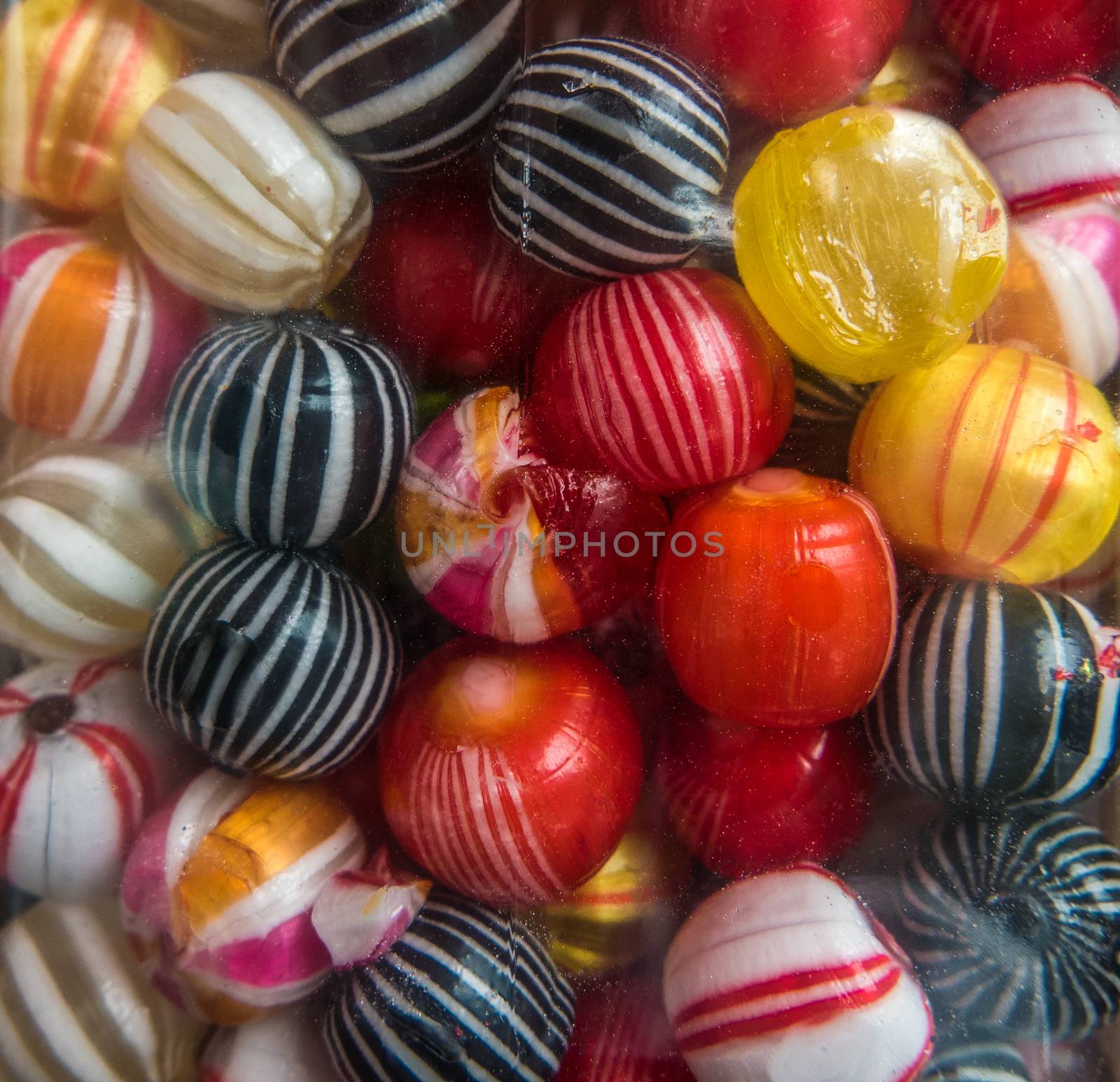 Background Of Retro Vintage Hard Boiled Sweets Or Candy In A Jar