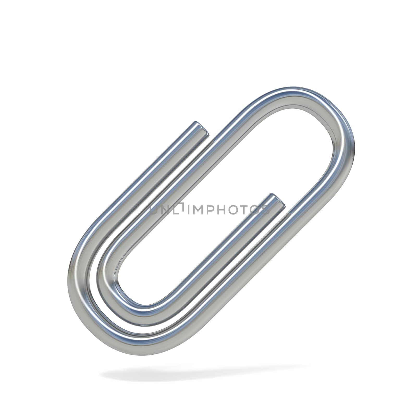 Paper clip. 3D rendering illustration isolated on white background