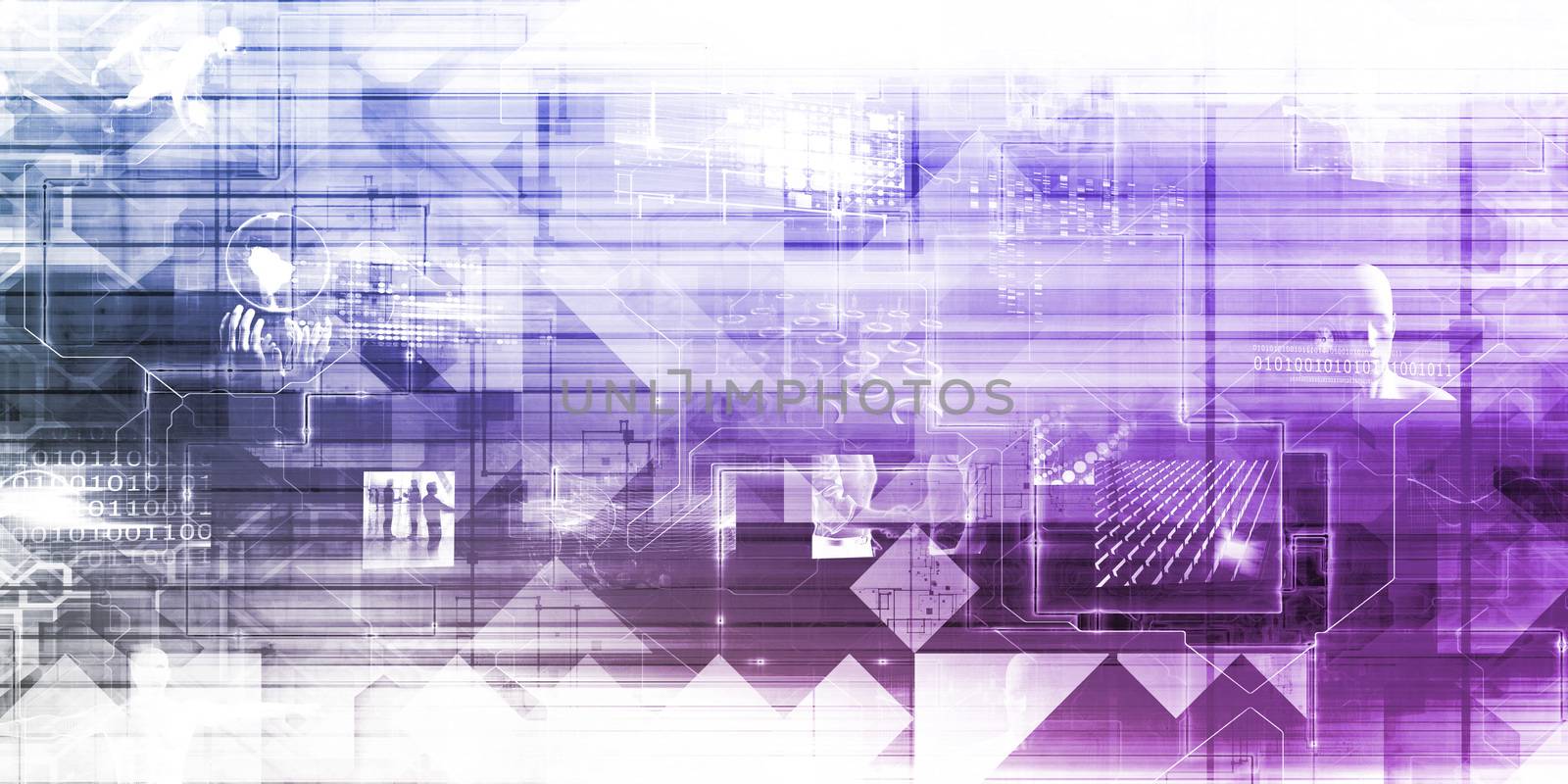 Futuristic Background with Technology Abstract on White
