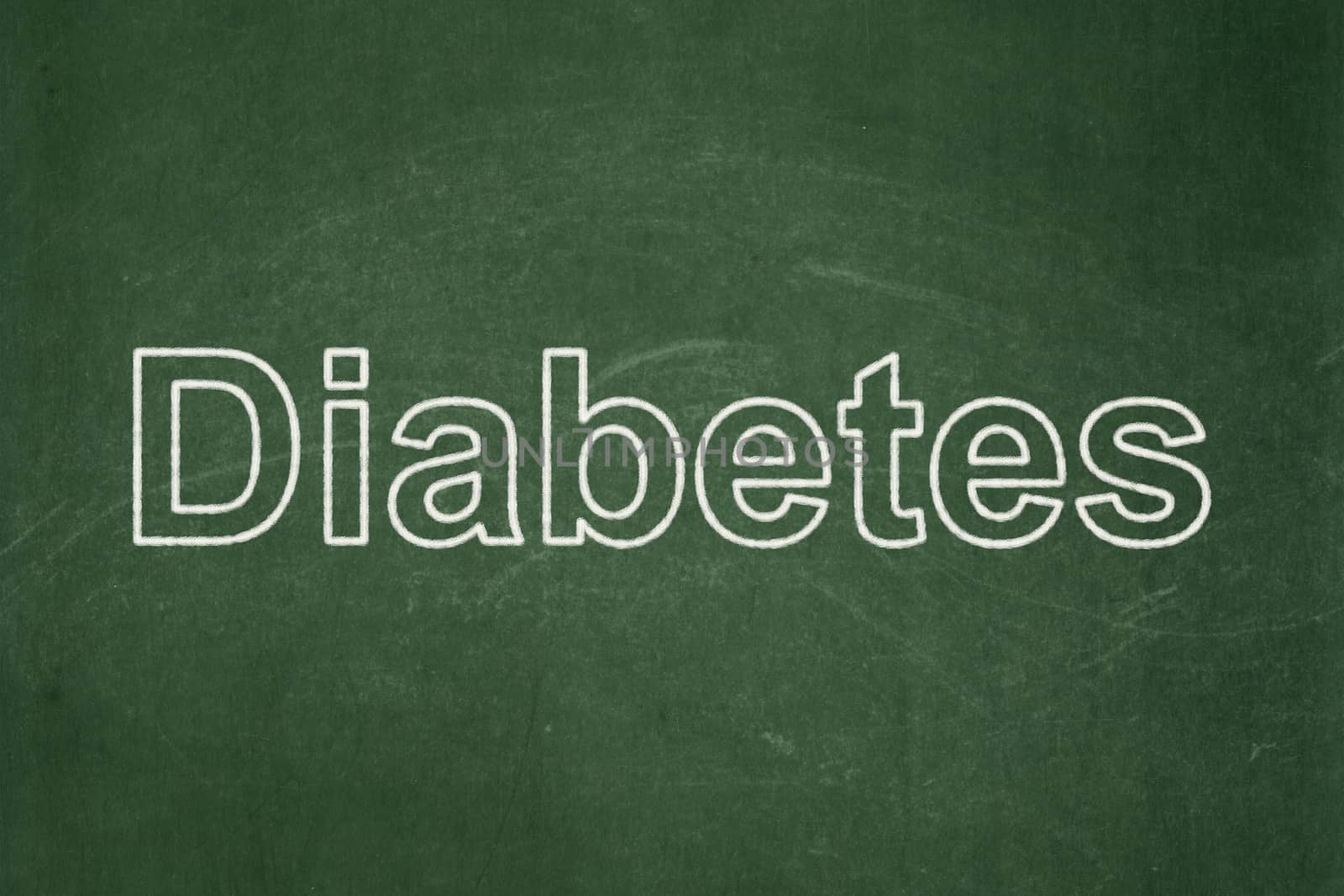 Medicine concept: text Diabetes on Green chalkboard background