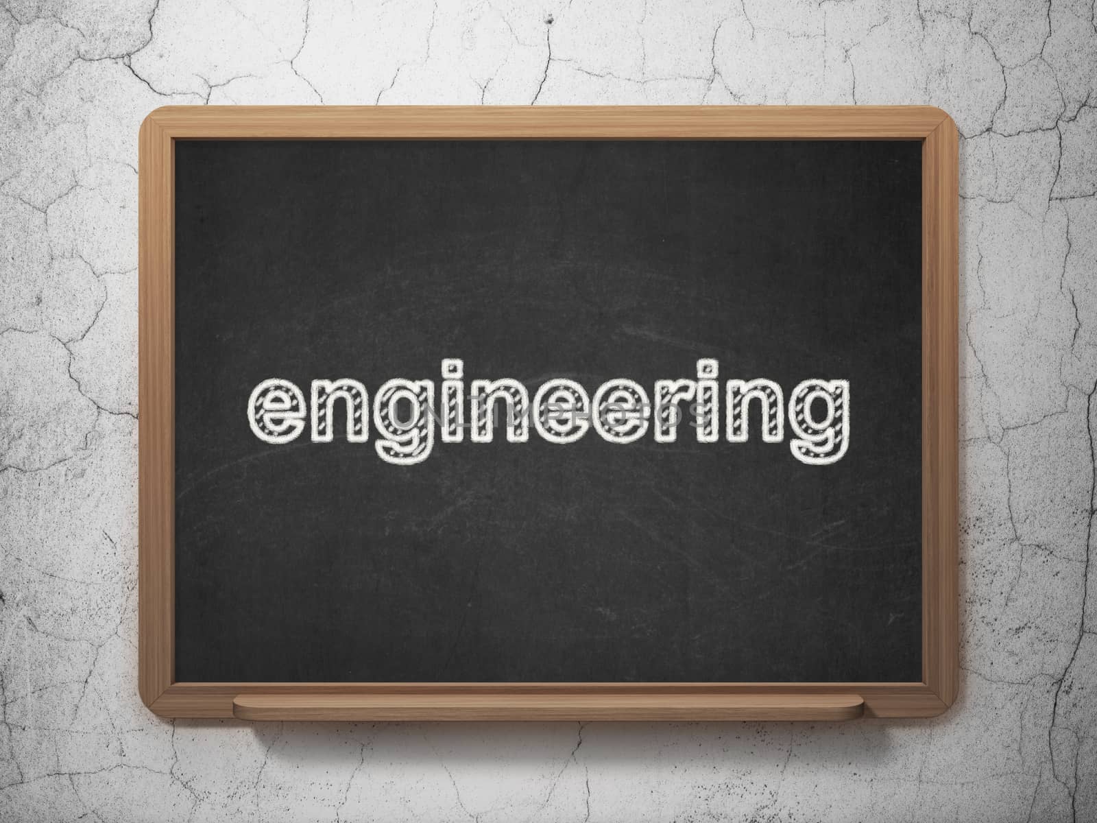 Science concept: text Engineering on Black chalkboard on grunge wall background, 3D rendering