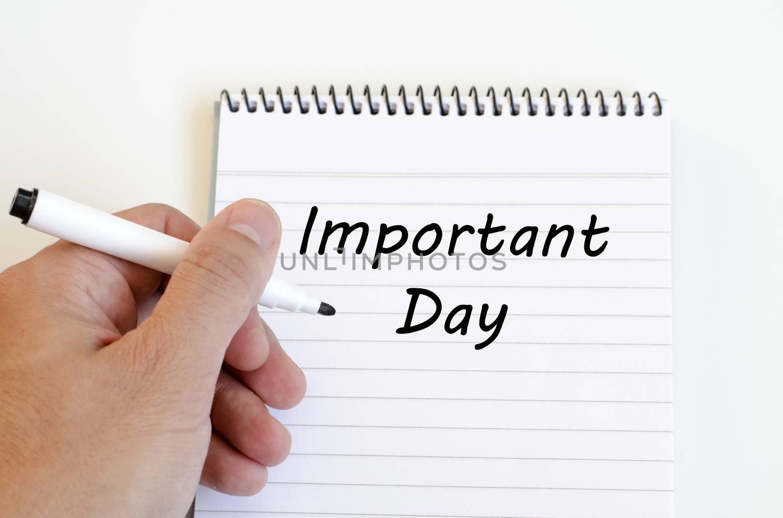 Important day text concept write on notebook