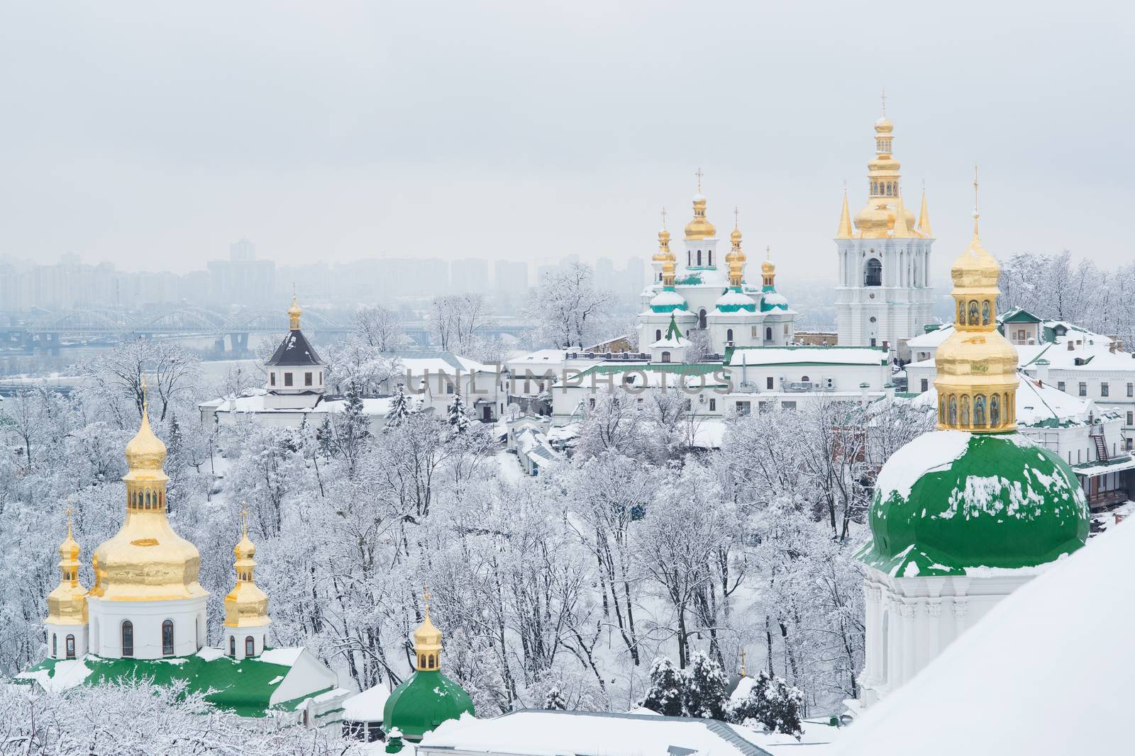 A view on Kiev Monastery of the Caves in winter  by kzen