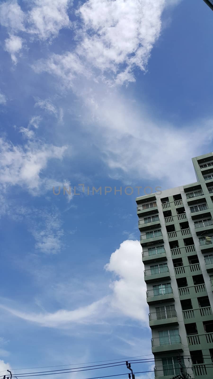 Building and blue sky.