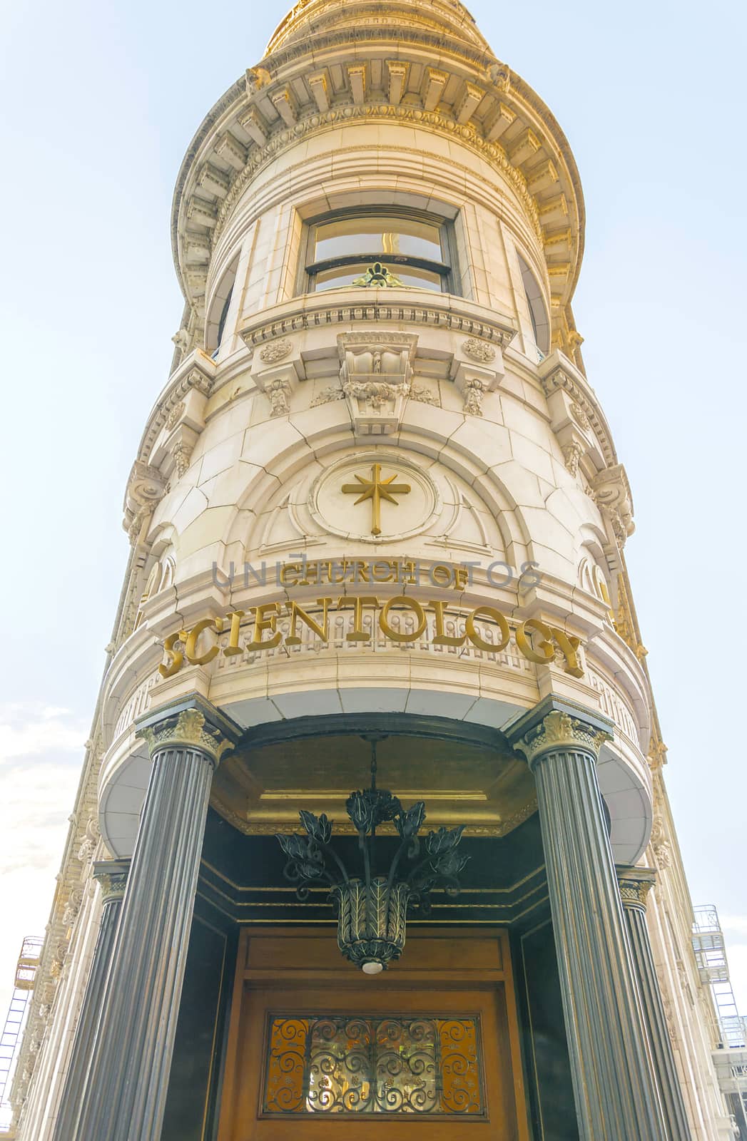 SAN FRANCISCO, CA, USA, October 23, 2016: Church of Scientology Building on the corner of Montgomery and Columbus Streets in San Francisco.