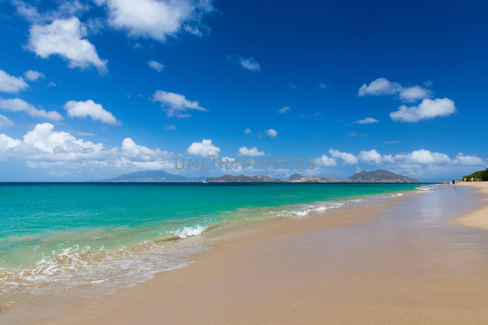 Beach view on St Nevis looking towards St Kitts by chrisukphoto