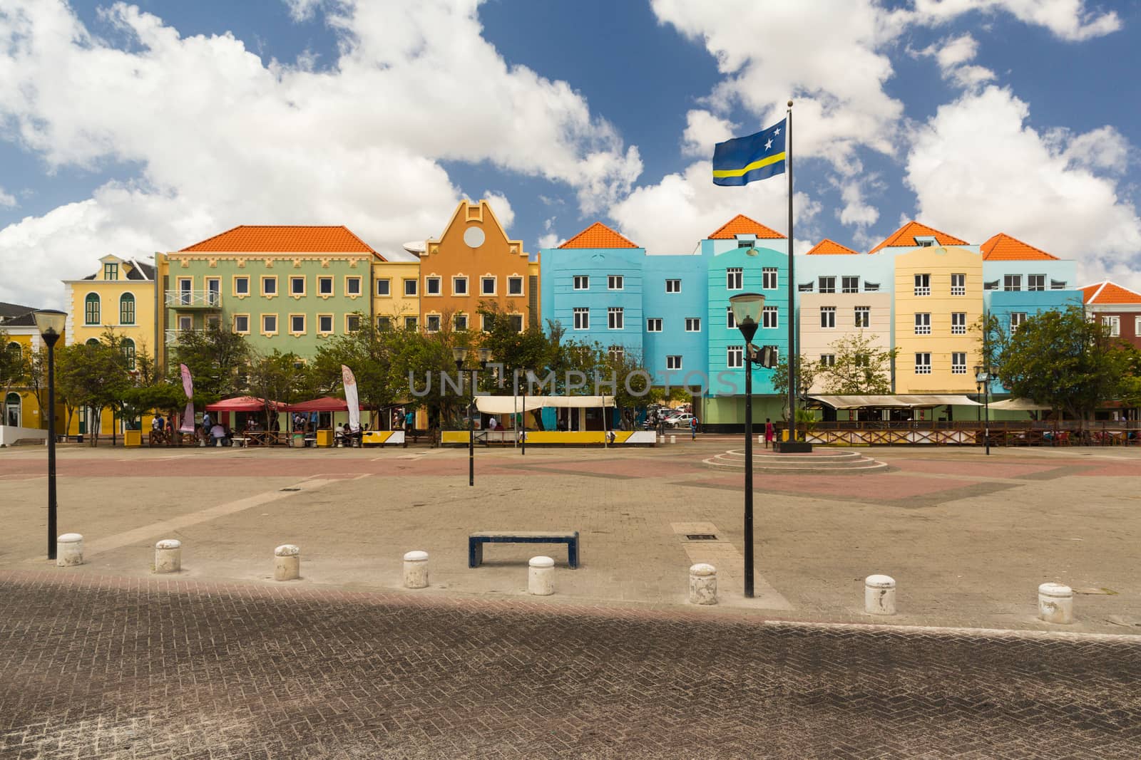 Colorful Colourful Square in Willemstad in Curaco by chrisukphoto