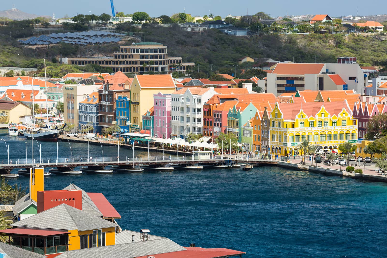 Curacao with Queen Emma Bridge in Willemstad by chrisukphoto