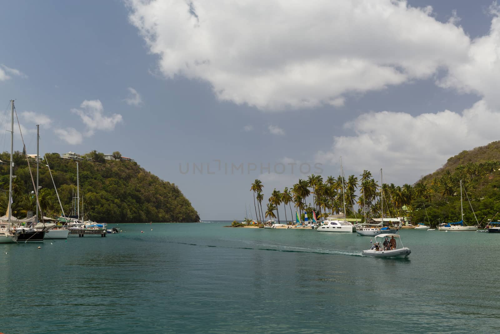 Calm bay in St Lucia by chrisukphoto