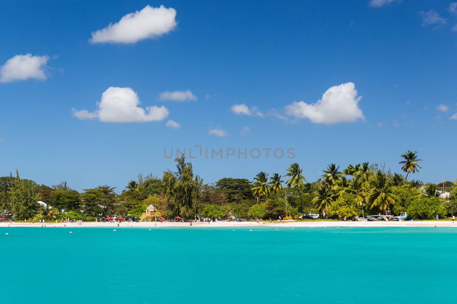 View of the Beach from a Catamaran in Carlisle Bay Barbados by chrisukphoto
