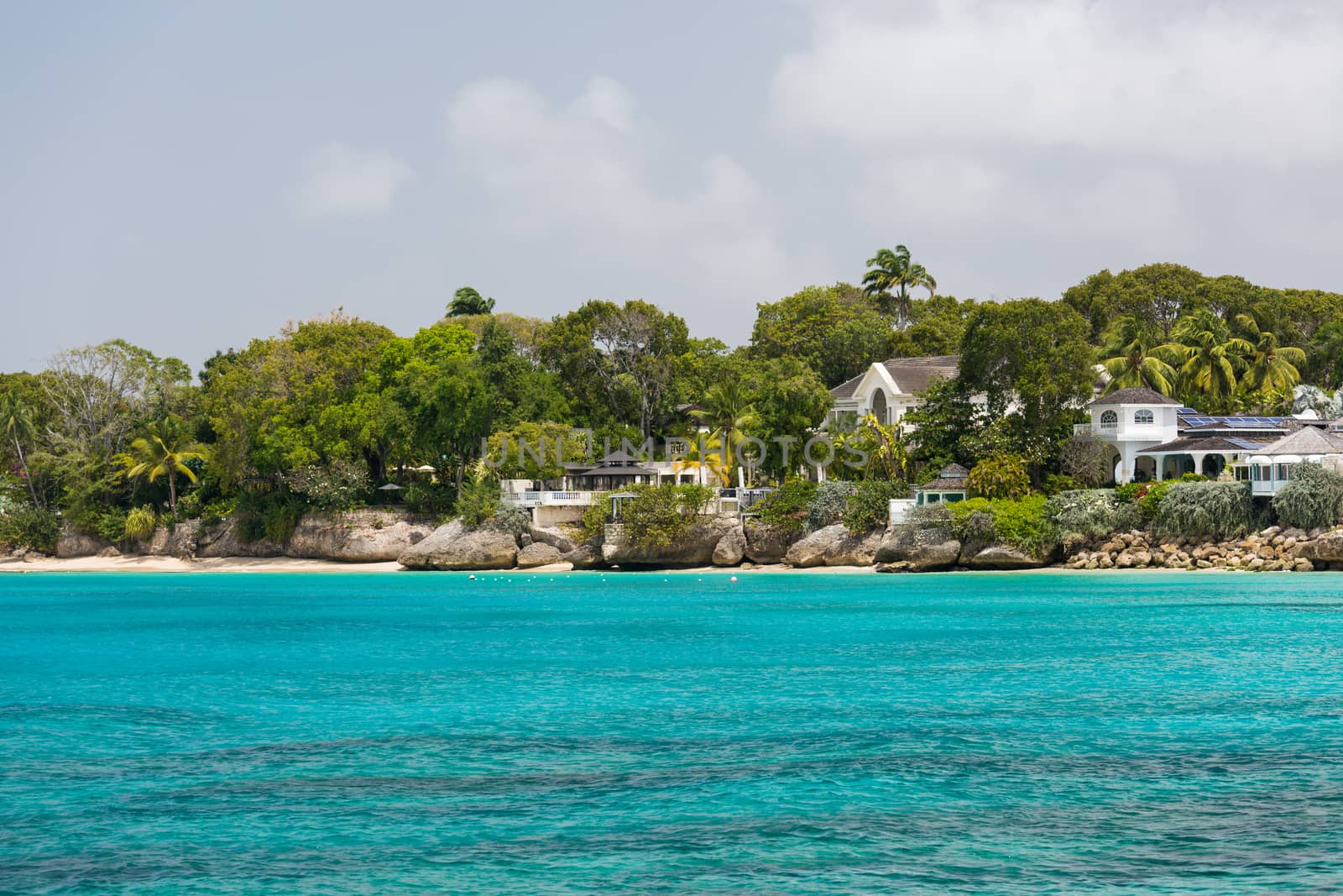 Residences as seen from a catamaran off the coastline of Barbados