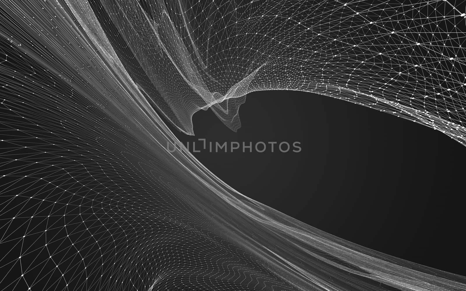 Abstract polygonal space low poly dark background, 3d rendering by teerawit