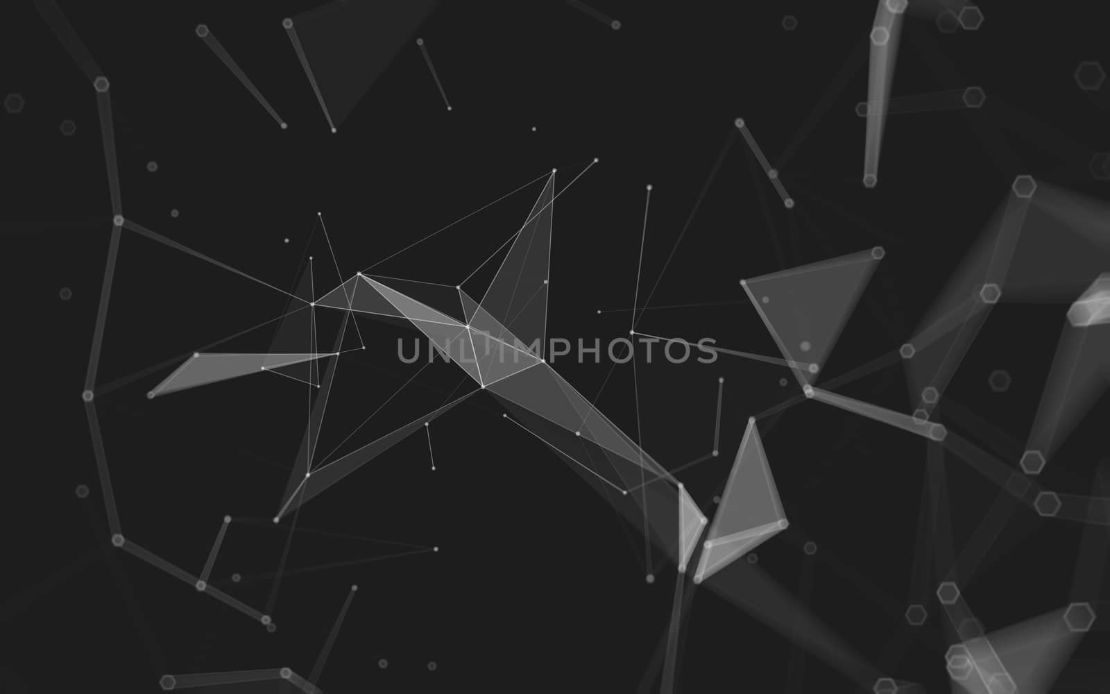 Abstract polygonal space low poly dark background, 3d rendering by teerawit