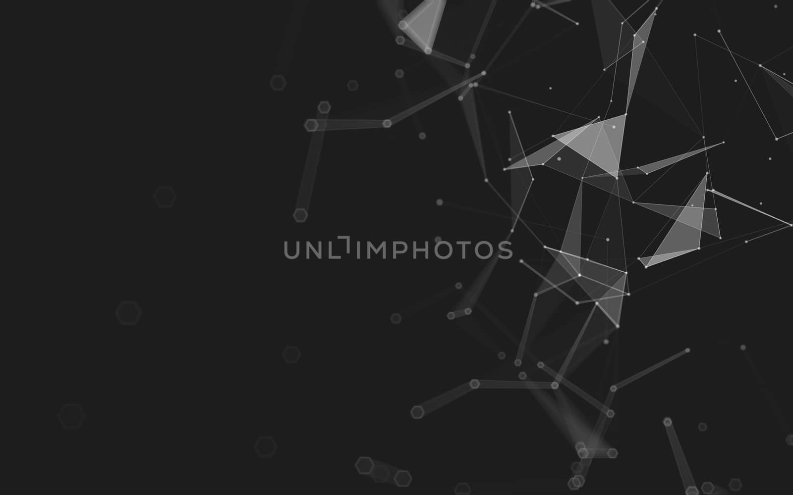 Abstract polygonal space low poly dark background, 3d rendering by teerawit