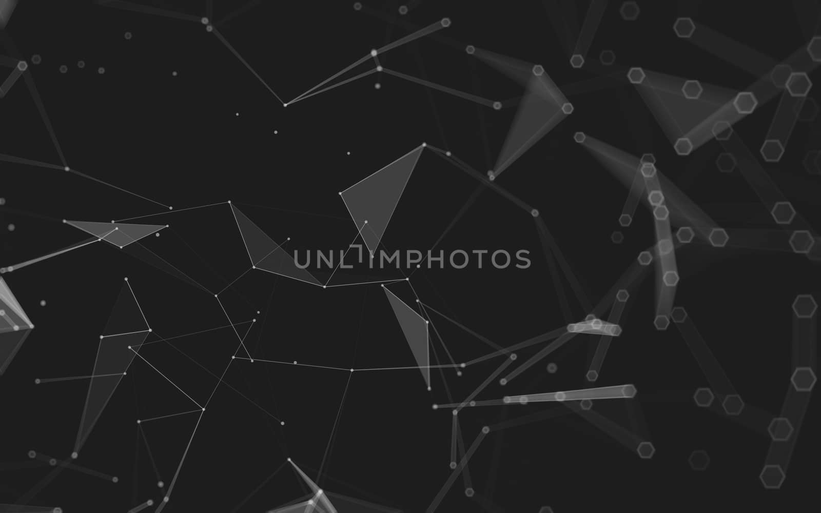 Abstract polygonal space low poly dark background, 3d rendering by teerawit