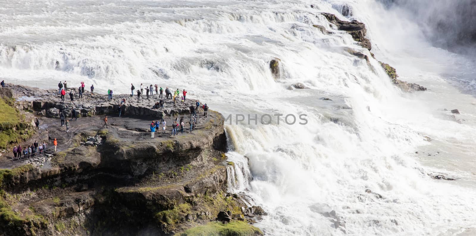 ICELAND - July 26, 2016: Icelandic Waterfall Gullfoss