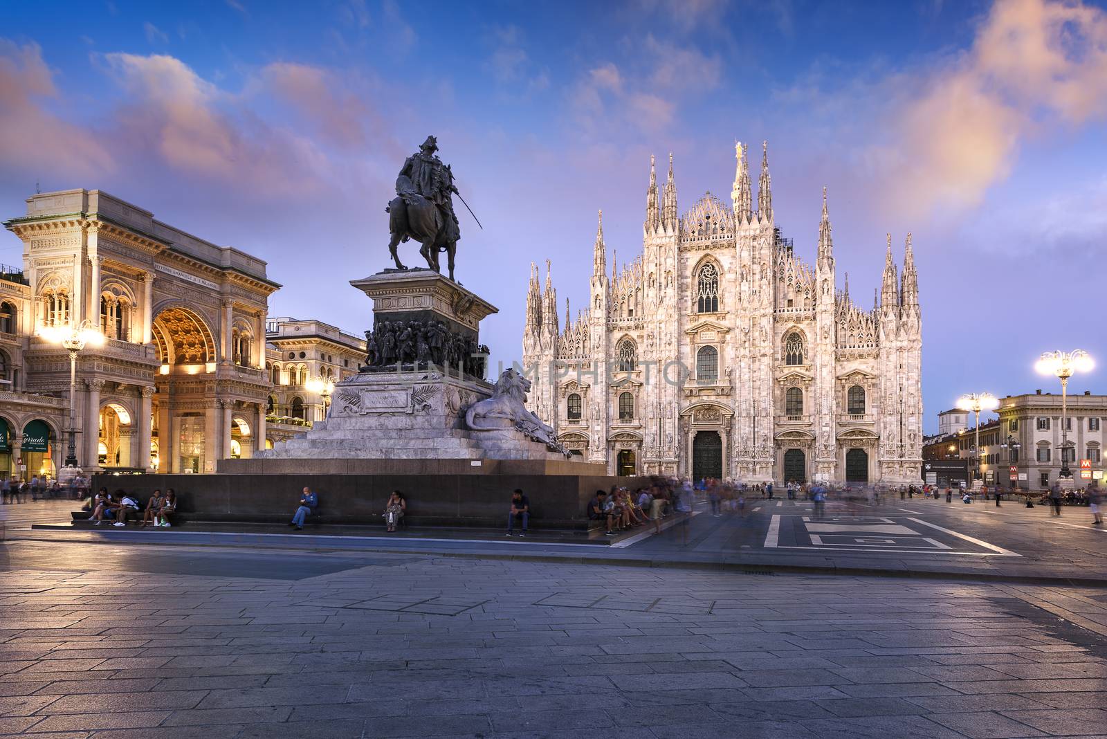 MILAN, Lombardia, Italy, August 28 2015-Duomo at sunrise, Milan, Europe.