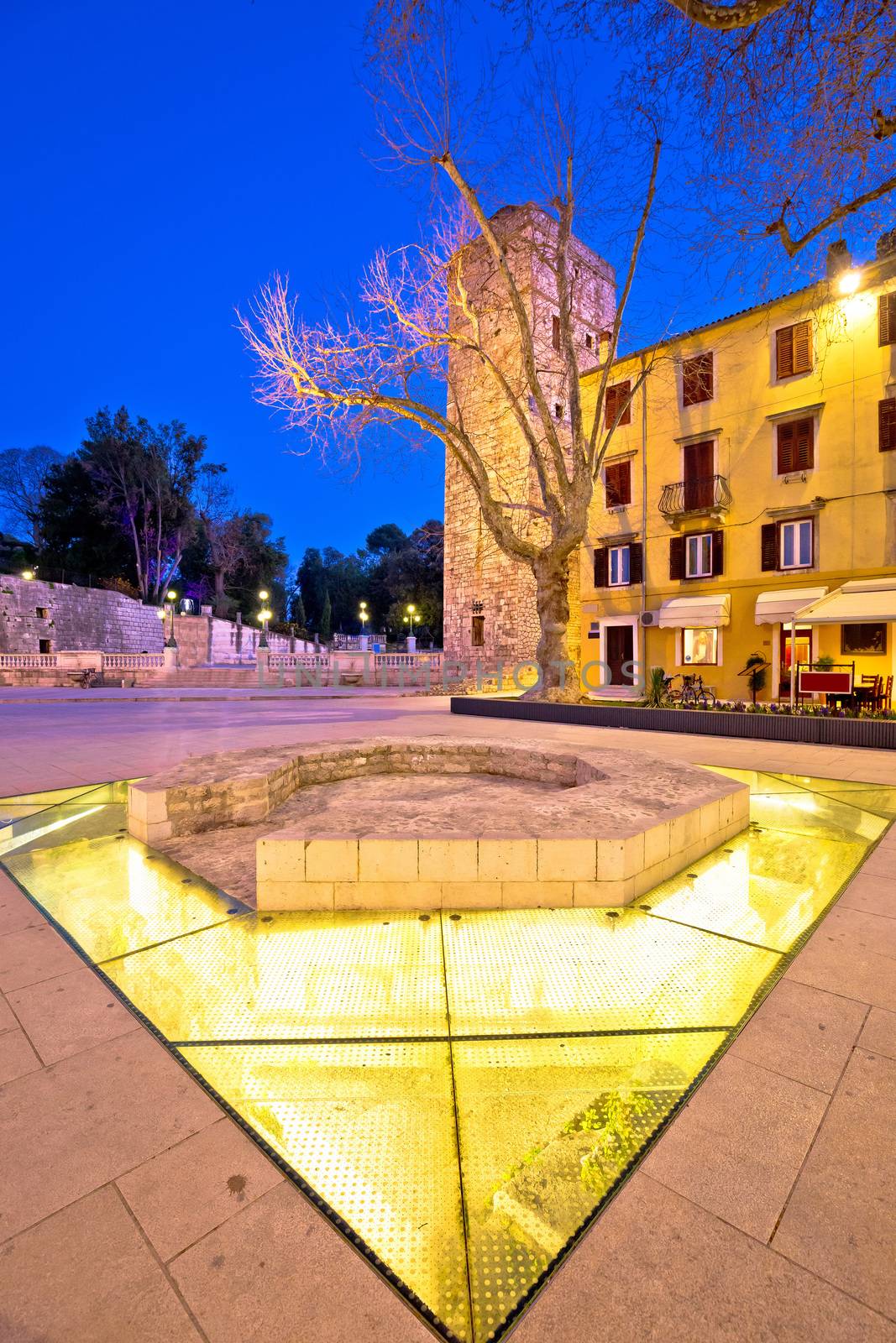 Town of Zadar five wells square evening view by xbrchx