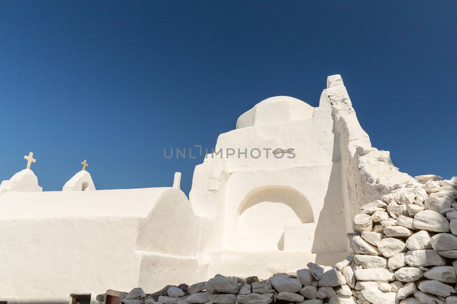 A Whitewashed ruin in Mykonos Greece
