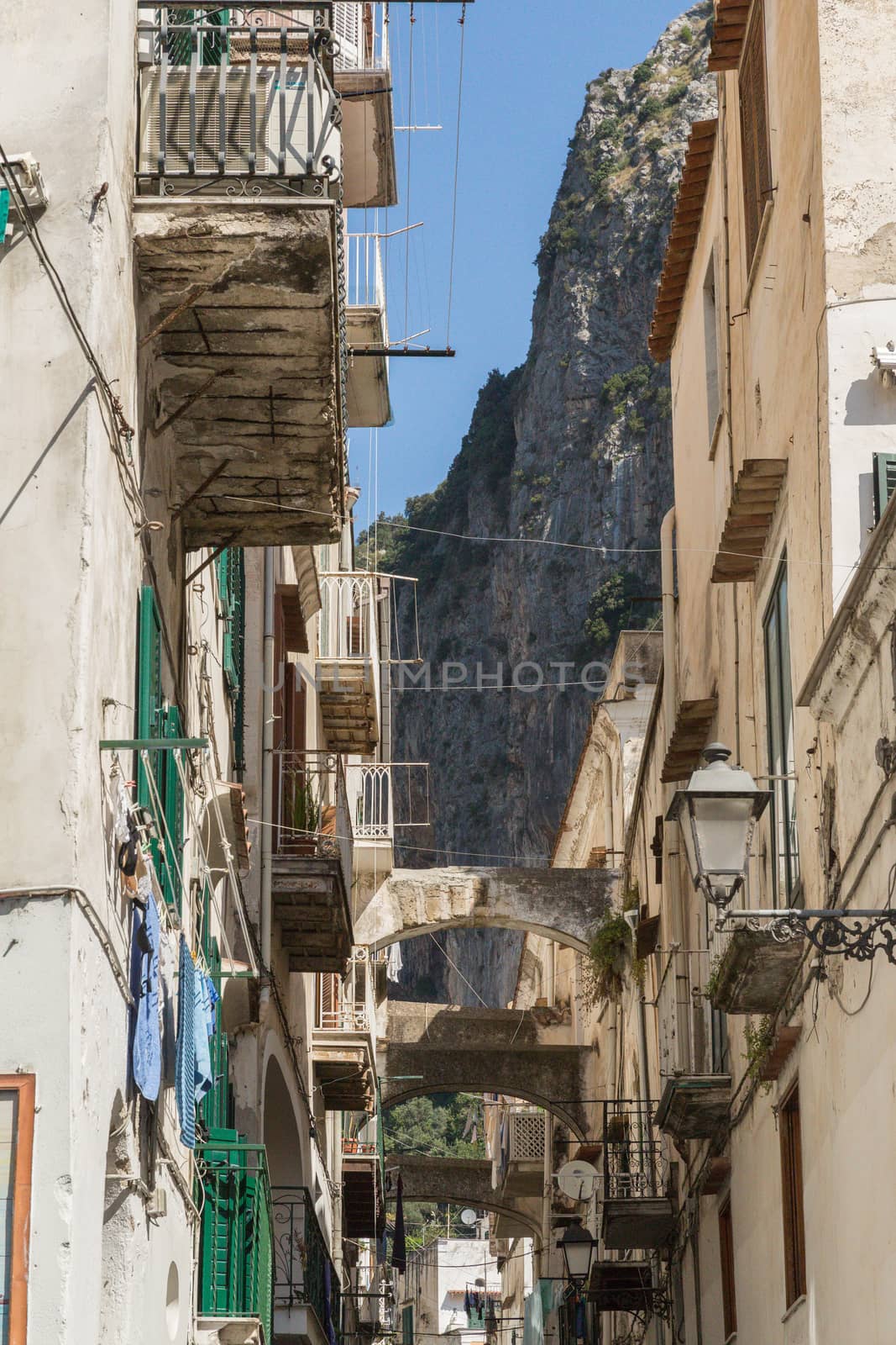 A typical Italian alley or side street.  This one is in Positano on the Amalfi coast.