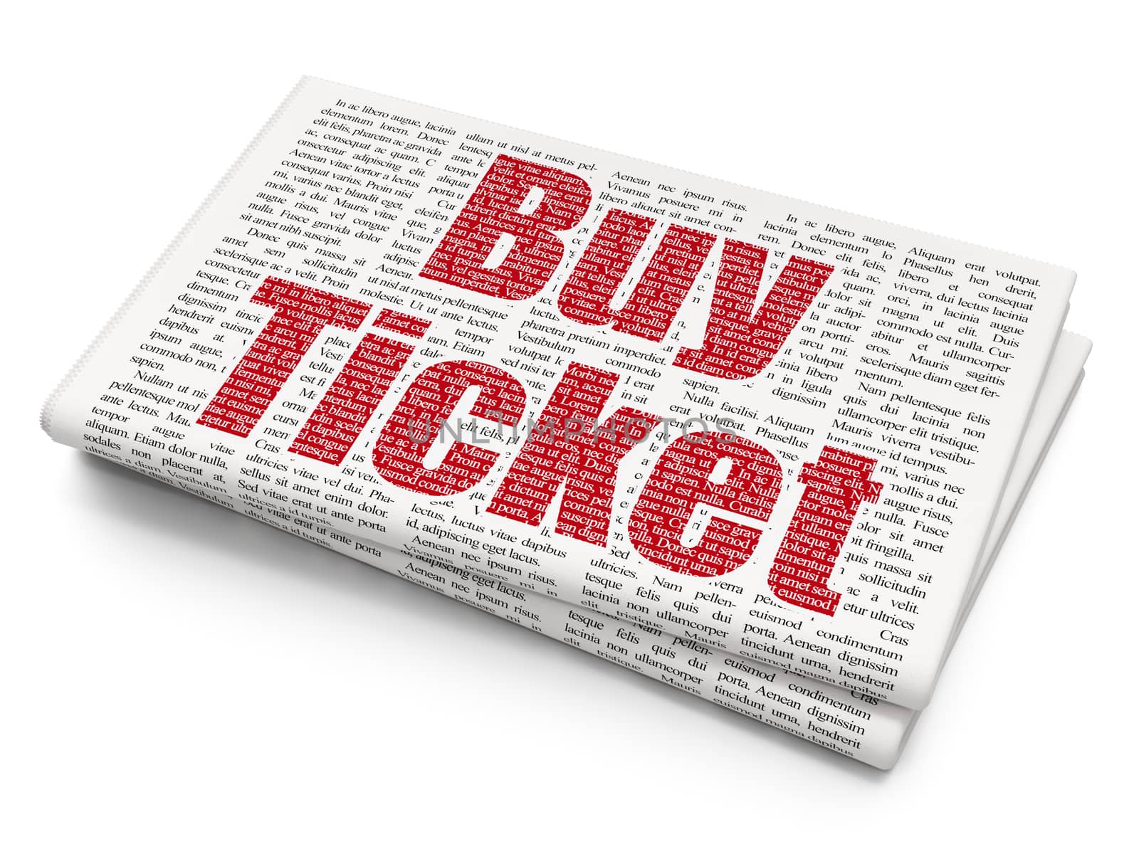 Vacation concept: Buy Ticket on Newspaper background by maxkabakov