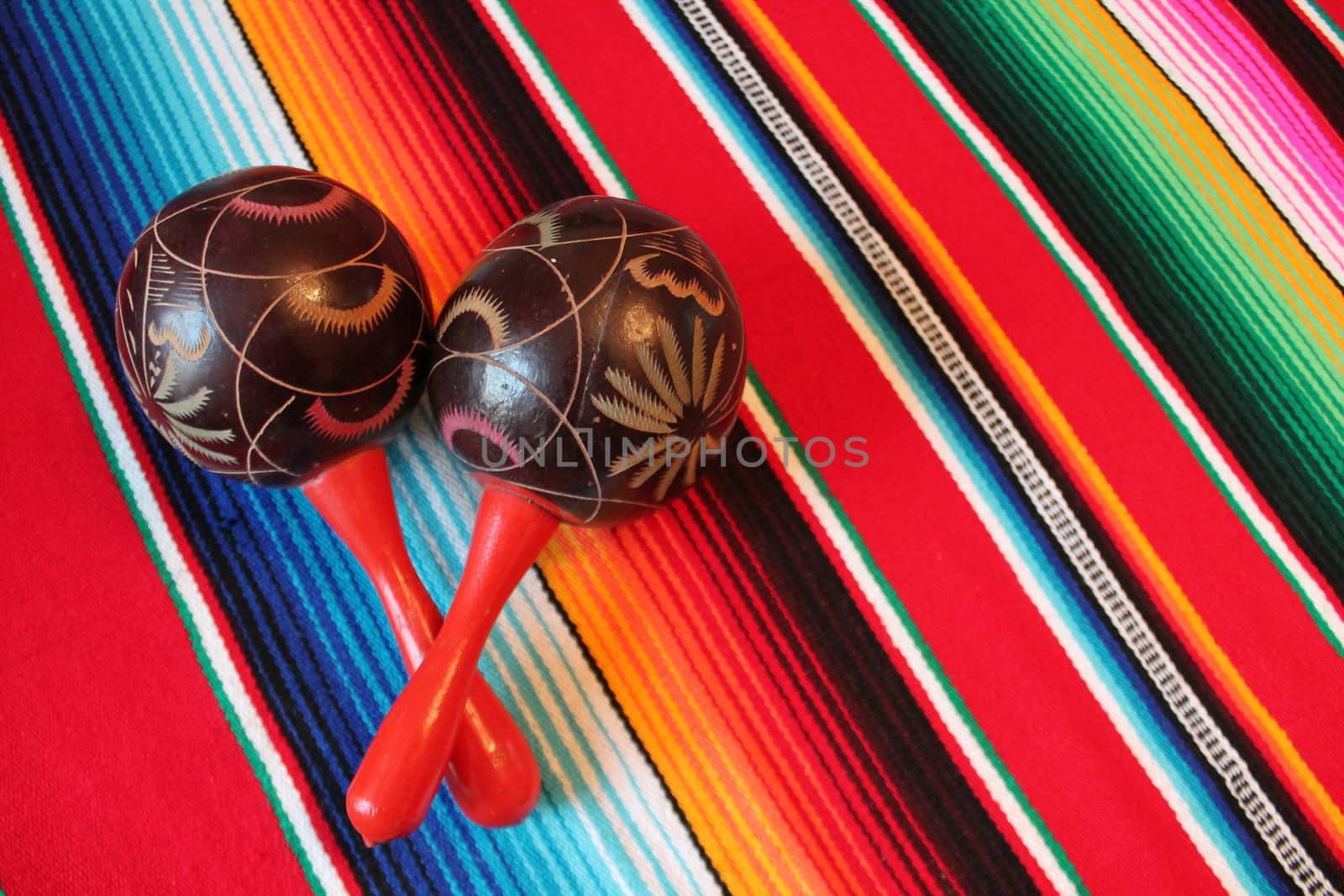 Mexico Mexican maracas traditional cinco de mayo rug poncho fiesta background with stripes by cheekylorns