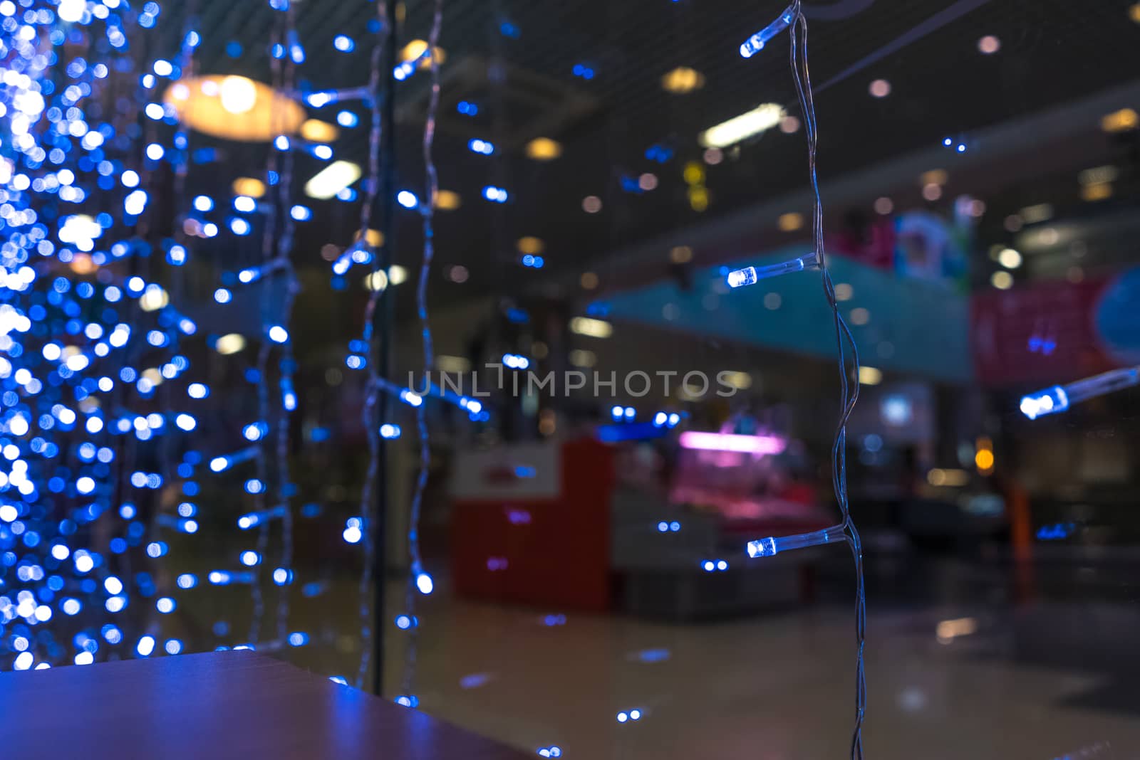 Shopping Mall Interior, Christmas Shopping Mall Defocused Background, Shopping Center, Abstract Blur Image of Shopping Mall and People on Christmas Time for Background