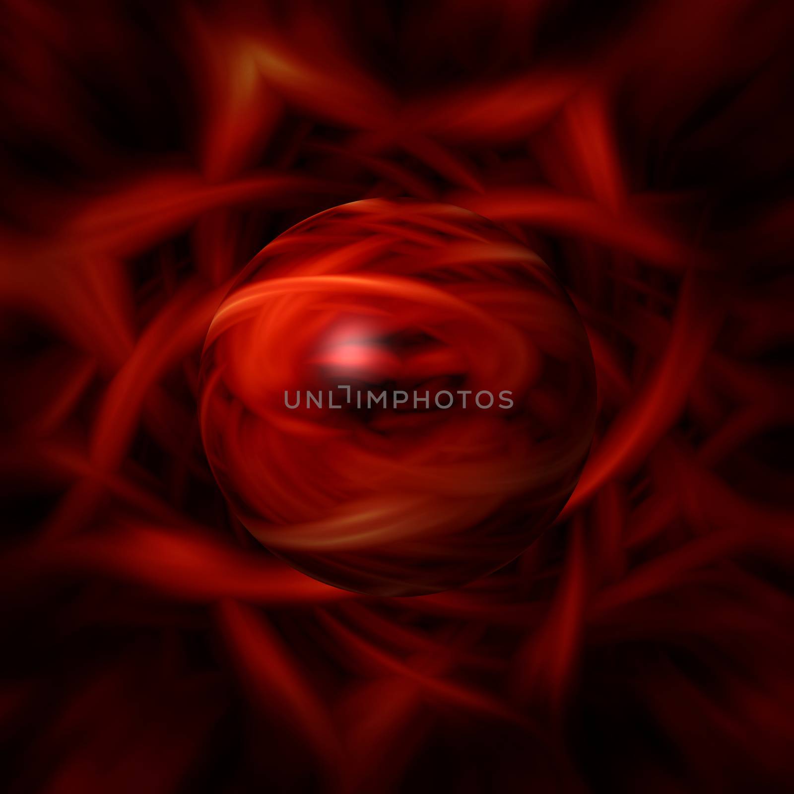 Red sphere with a dark blurred backgrond