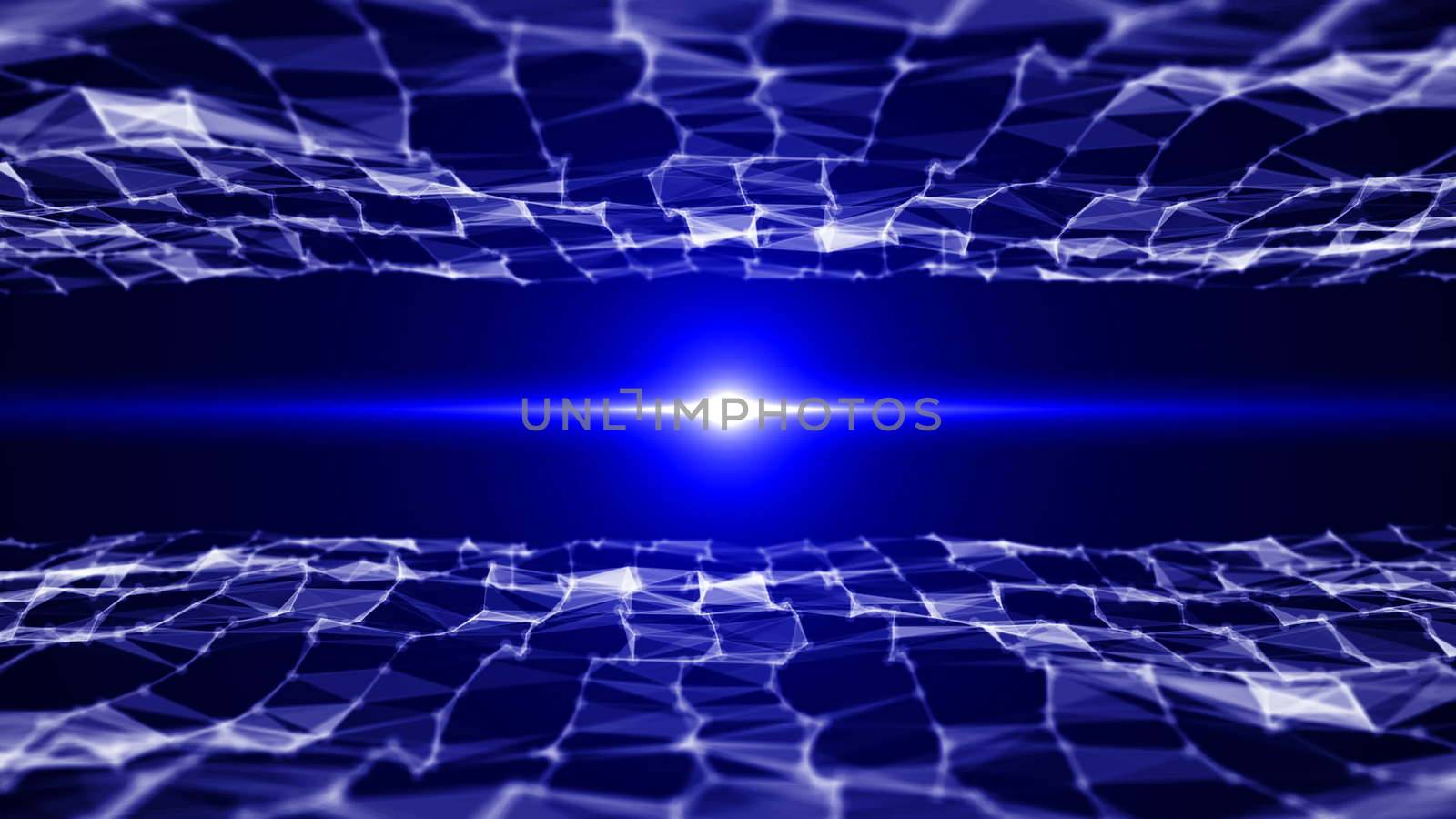 Abstract background with triangles and flares. Technology background