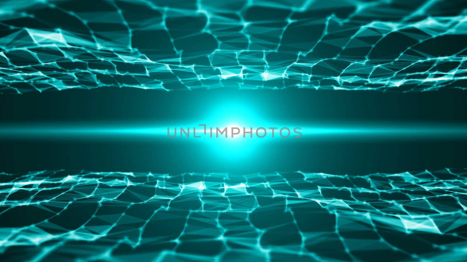 Abstract background with triangles and flares. Technology background