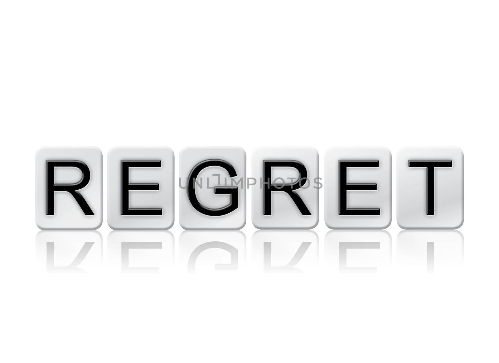 Regret Isolated Tiled Letters Concept and Theme by enterlinedesign