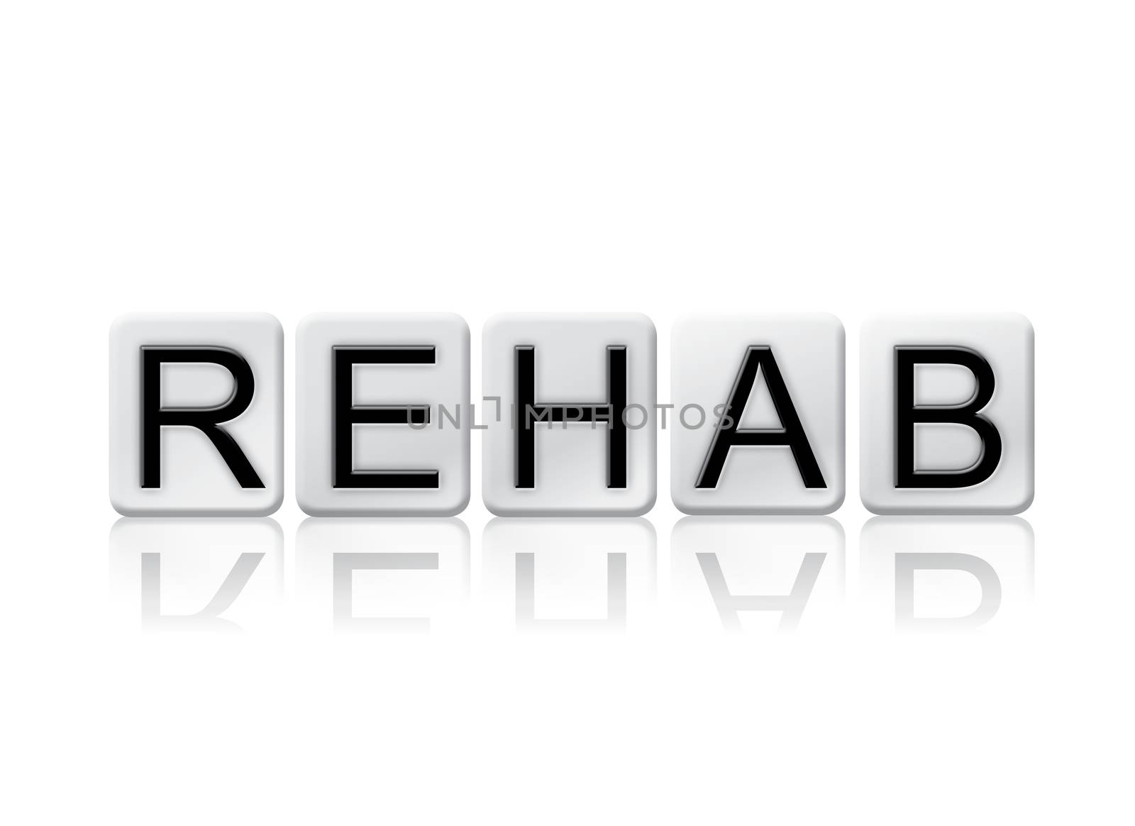 Rehab Isolated Tiled Letters Concept and Theme by enterlinedesign