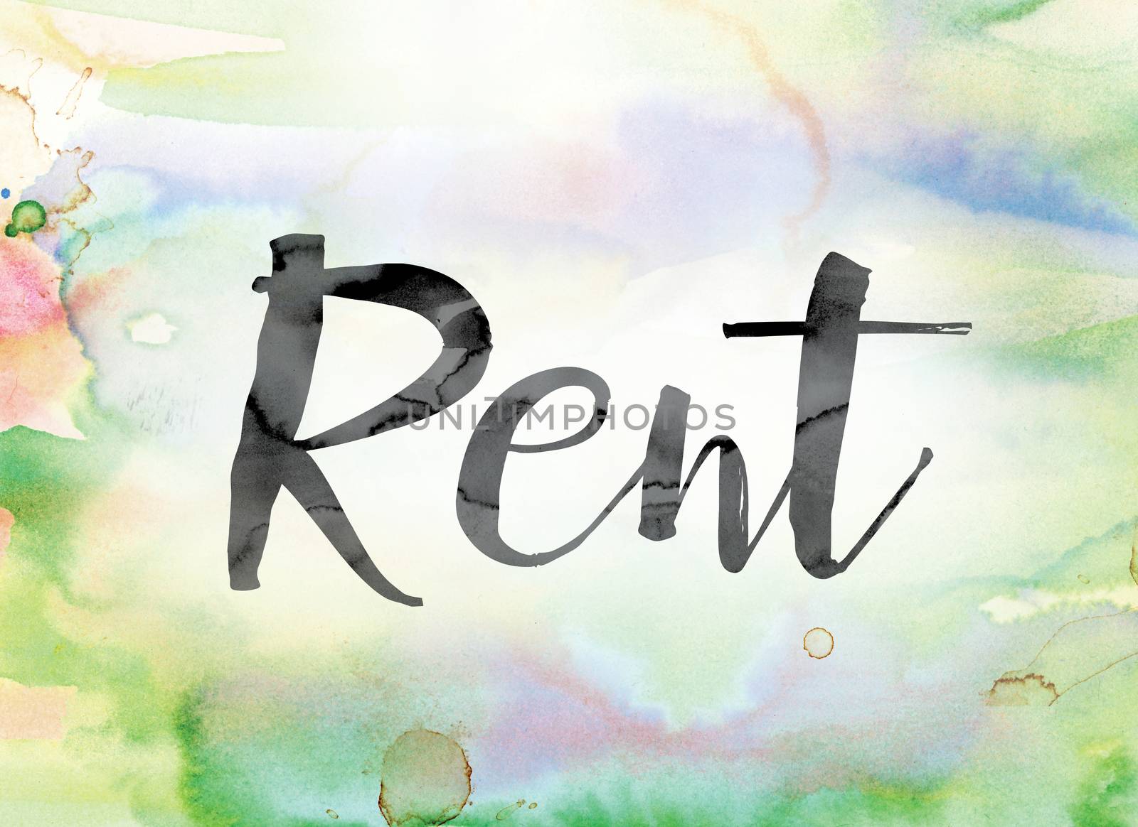 Rent Colorful Watercolor and Ink Word Art by enterlinedesign